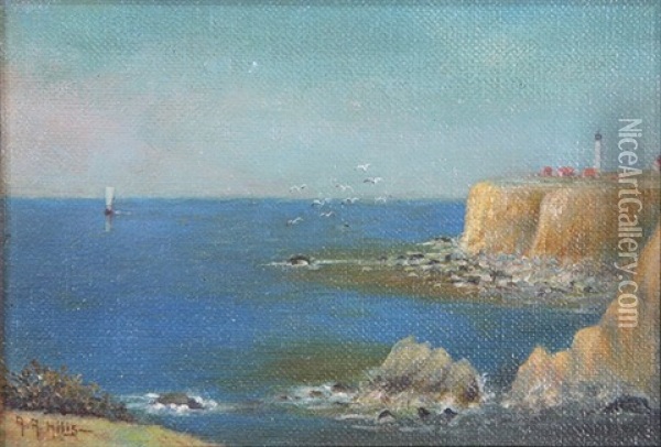 California Coast Oil Painting - Anna Althea Hills