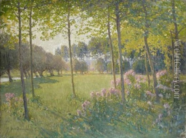 L'allee Du Jardin Oil Painting - Claudia-Julia Bret-Charbonnier