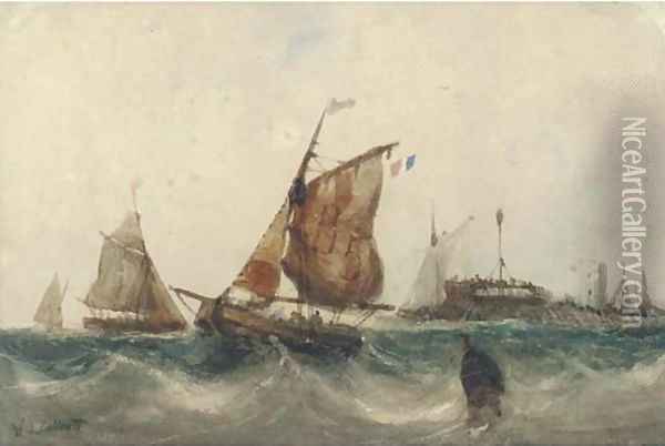 Rouge Fort Quay, Calais Oil Painting - William James Callcott