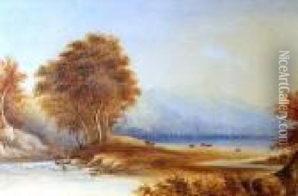 Lakeland Landscape Oil Painting - Anthony Vandyke Copley Fielding