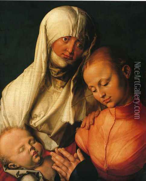 Virgin and Child with St. Anne Oil Painting - Albrecht Durer