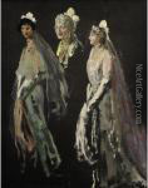 Portrait Studies Of The Lady 
Duveen Of Millbank, The Hon. Dorothy Duveen And Miss Shelagh 
Morrison-bell Oil Painting - John Lavery