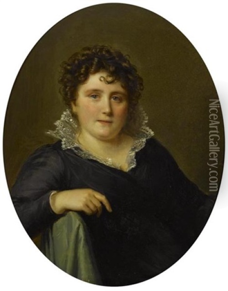 Portrait De Mme Massot, Nee Anne-louis Megevand Oil Painting - Firmin Massot