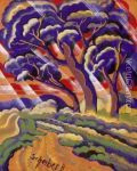 Trees Oil Painting - Hugo Scheiber