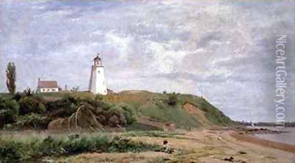 New London Connecticut Oil Painting - William M. Hart