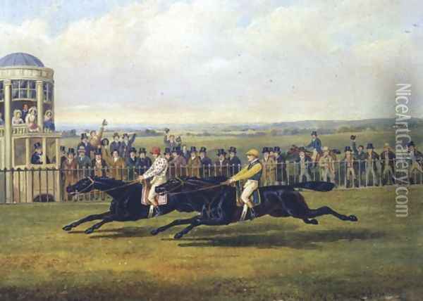 The Finish Of A Race Oil Painting - John Frederick Herring Snr