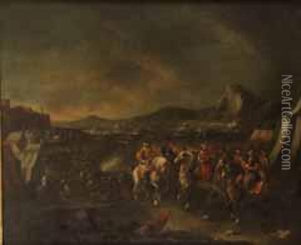 El Duque De Parma, Futuro Carlos Vii De Napoles Y Iii De Espana, A Caballo Oil Painting - Giovanni Luigi Rocco