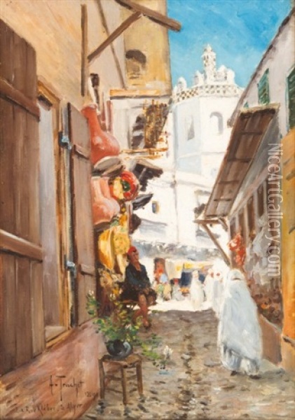Rue Kleber A Alger Oil Painting - Louis Abel-Truchet