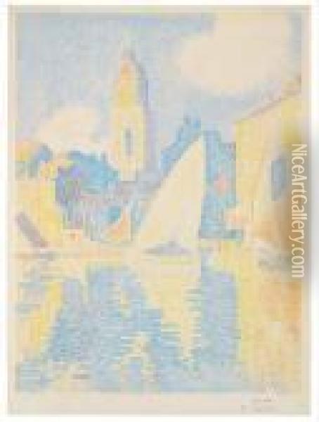 Saint-tropez: Le Port Oil Painting - Paul Signac
