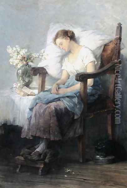 Asleep Oil Painting - Agnes Grunenwald