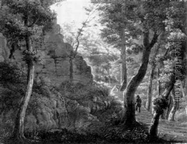 Die Ruine Im Walde Oil Painting - Friedrich Wilhelm Pose