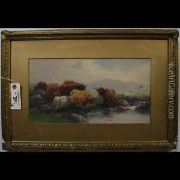 Highland Cattle And Horses Oil Painting - Thomas, Tom Rowden