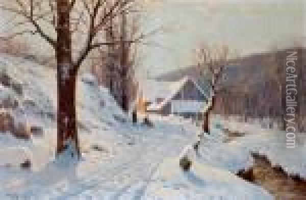 Winter Im Tal Oil Painting - Walter Moras