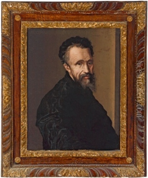 Brustbild Von Michelangelo Buonarotti Oil Painting - Jacopo del Conte