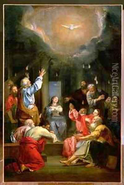 The Pentecost Oil Painting - Louis M. Tocque