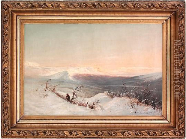 Rypefangst Med Snare 1872 Oil Painting - Anton Bergh