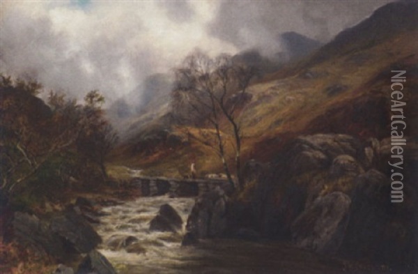 Yew Dale, Near Leominster Oil Painting - James Henry Crossland