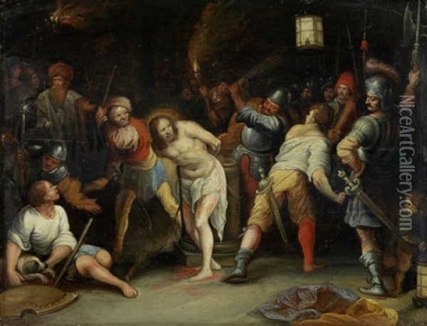 Geisselung Christi Oil Painting - Hieronymus Francken III