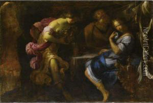Loth E Le Figlie Oil Painting - Pietro della Vecchia