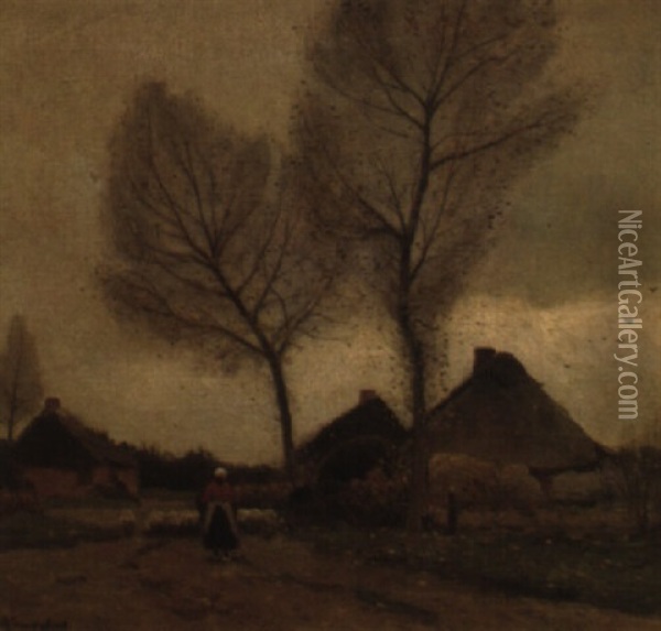 Dorflandschaft Oil Painting - Eugen Kampf