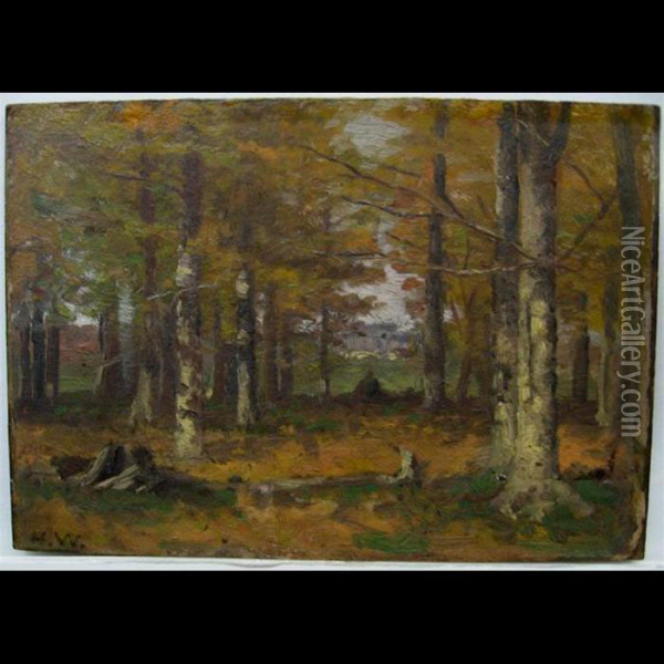 Woods At Noon Oil Painting - Homer Ransford Watson