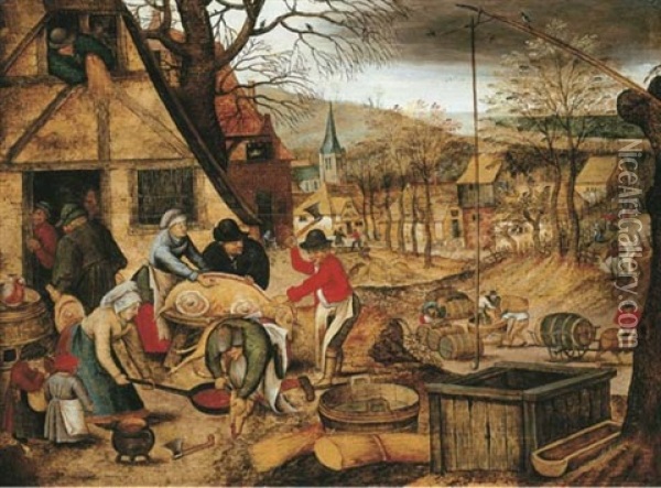 Autumn: An Allegory Of One Of The Four Seasons Oil Painting - Pieter Brueghel the Younger