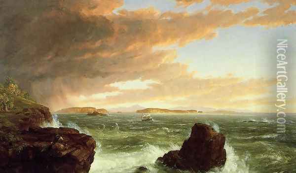 View Across Frenchman's Bay from Mount Desert Island, After a Squall Oil Painting - Thomas Cole