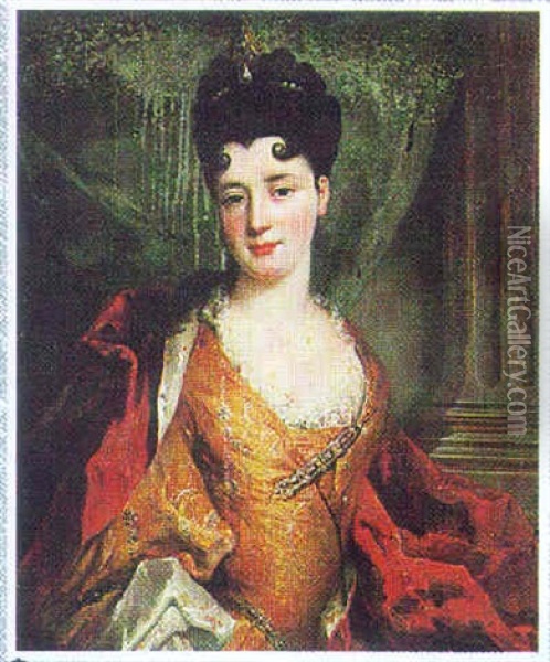 Jeune Femme A La Cape Rouge Oil Painting - Gabriel Auguste Claire Armand de Fraguier