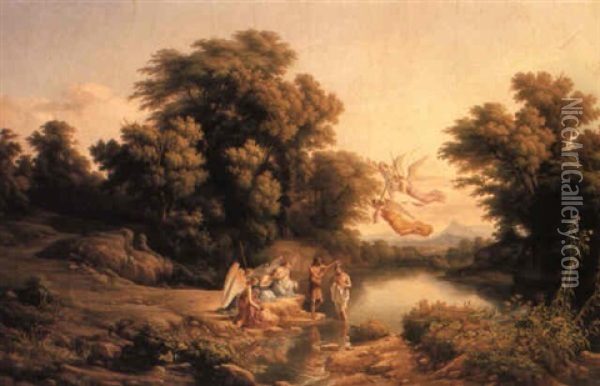 The Baptism Of Christ Oil Painting - Karoly Marko the Elder
