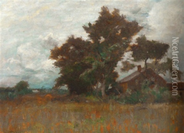 Landscape With Cottage Oil Painting - Walter Clark