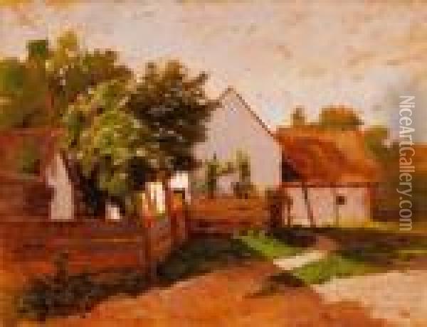 Sunny Houses Oil Painting - Jozsef Rippl-Ronai