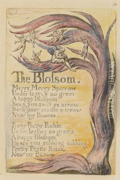 The Blossom Oil Painting - William Blake