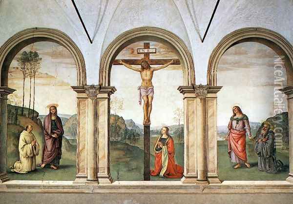 The Pazzi Crucifixion, full Oil Painting - Pietro Vannucci Perugino