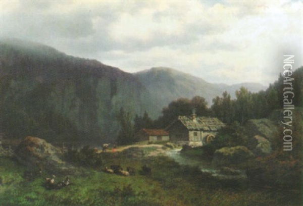 Maisema Norjasta Oil Painting - Lars Theodor Billing