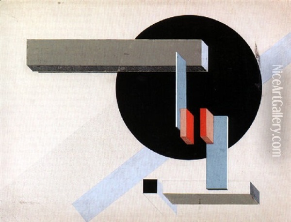Proun N 89 (kilmansvaria) Oil Painting - El Lissitzky