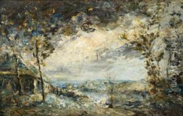 Paysage, Effet De Lumiere Oil Painting - Louis Hilaire Carrand