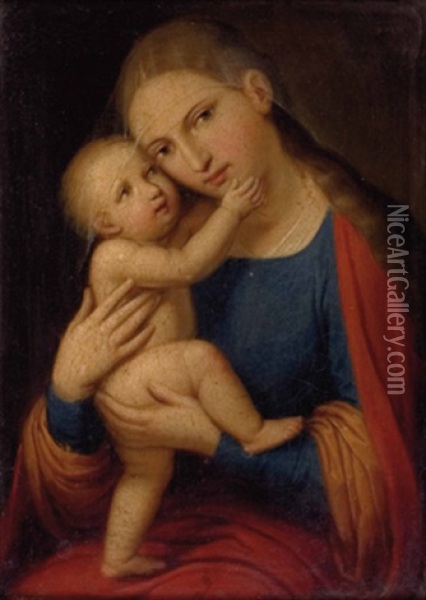 Madonna Mit Kind (after Lukas Cranach) Oil Painting - Josef Arnold the Elder