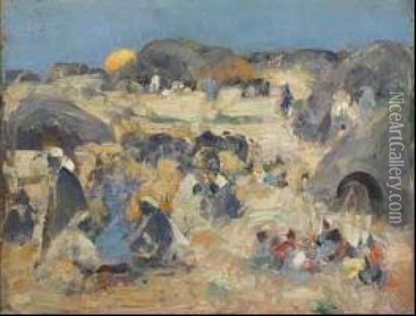 An Arab Village Oil Painting - William Kennedy