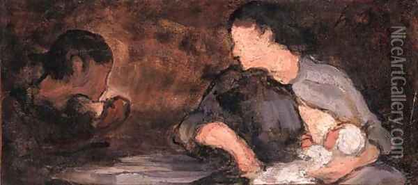 La soupe Oil Painting - Honore Daumier
