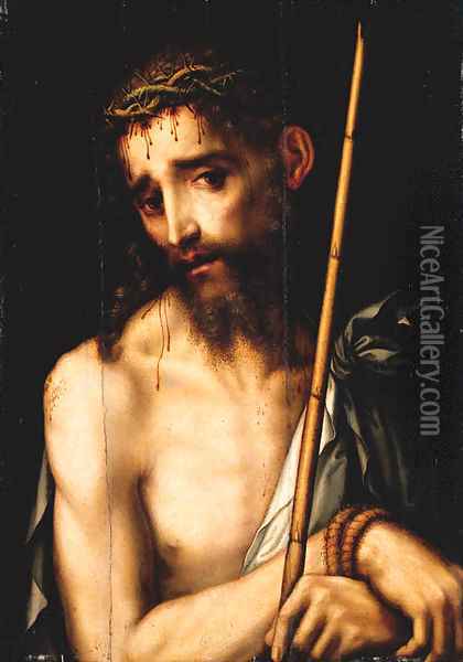 Christ the Man of Sorrows Oil Painting - Luis de Morales