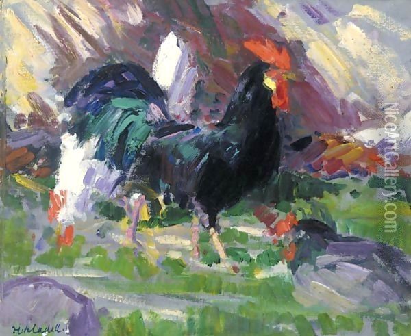 The Black Cockerel Oil Painting - Francis Campbell Boileau Cadell