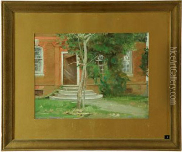 Doorway Of Nelson House, Yorktown, Virginia Oil Painting - John Ward Dunsmore