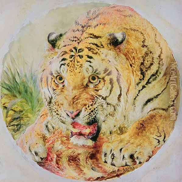 Tigers Head Oil Painting - William Huggins