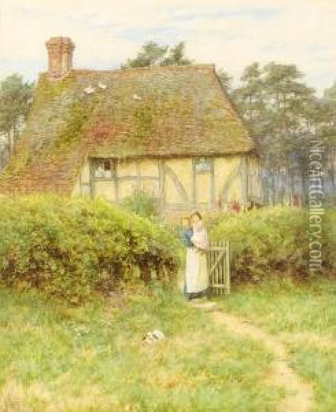 An Old Cottage Near East Grinstead Oil Painting - Helen Mary Elizabeth Allingham
