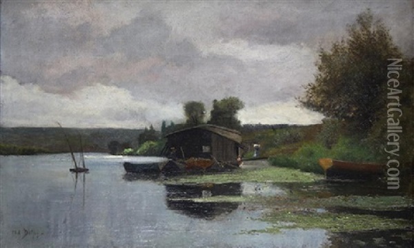 Lavandiere Au Bord De La Riviere Oil Painting - Hippolyte Camille Delpy