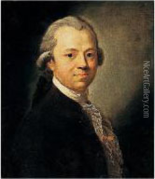 Portrait Of Christoph Friedrich Nicolai, Bust Length Oil Painting - Anton Graff