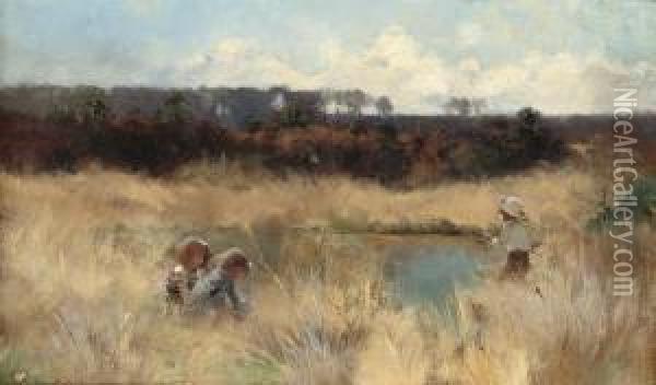 The Young Anglers Oil Painting - Hector Caffieri