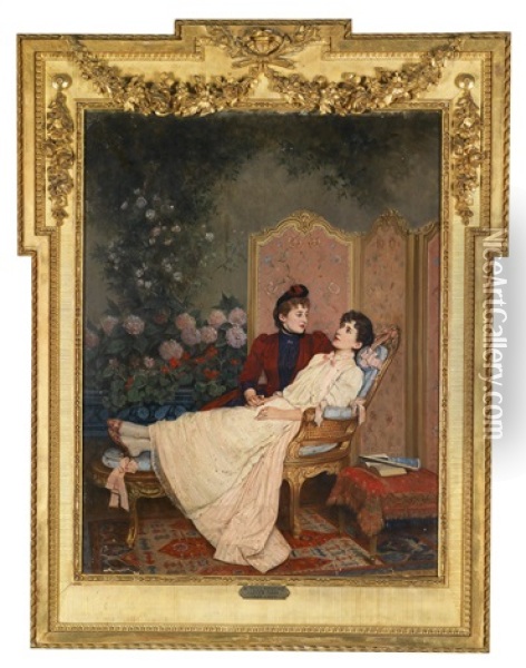 Tagtraume Oil Painting - Auguste Toulmouche
