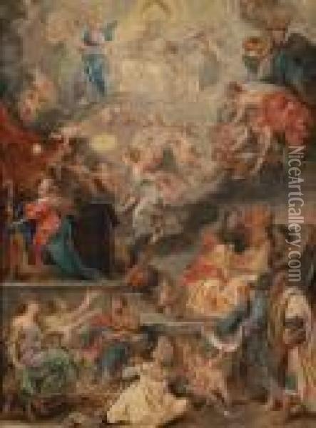 Allegory Of The Incarnation Of 
Christ As Fulfilment Of The Prophecies In The Old Covenant Oil Painting - Peter Paul Rubens