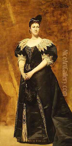 Mrs. William Astor (Caroline Webster Schermerhorn) 1890 Oil Painting - Carolus Duran Charles Emile